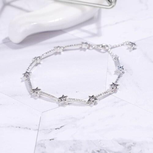 2019 New Winter Celestial Stars Bracelets For Women 925 Sterling Silver Fit Charms Bead DIY Bracelet Christmas Jewelry Gift