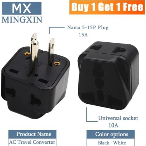 2PCS-US 3pin Universal Travel Plug Adapter / AU / UK / US / EU US Plug Power Adapter Plug Converter