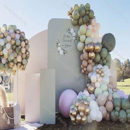 238pcs Balloon Doubled Cream Peach Arch Dusty Green Garland Kit Macaron Mint Purple Baby Shower Wedding Birthday Party Decor