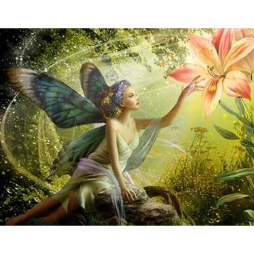 Diamond Painting Butterfly Fairy and Lily Full Diamond Embroidery Pattern Rhinestones icon Needlework DIY Mosaic decor A1711
