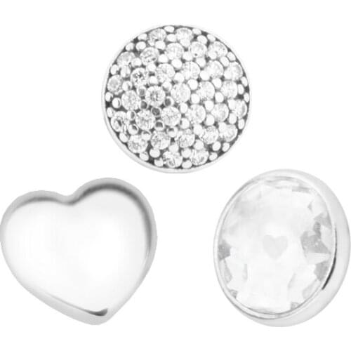 April Petites in 3pcs Parts for Floating Locket Pendant and Necklace 100% 925 Sterling Silver Fine Jewelry Free Shipping
