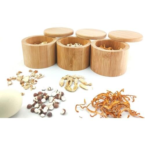 Condiment Pot Seasoning Bottle Bamboo eco-friendly Kitchen Supplies And Bamboo Materials Saltcellar Rotational Regulation cover