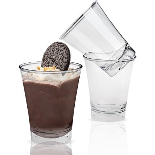 Free Shipping Party Wedding Supplies, Disposable Plastic Tableware, 50*64mm Transparent Tall Round Cup, 50/Pack