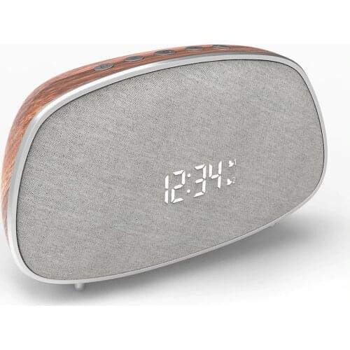 Retro bluetooth speaker wireless outdoor subwoofer speaker portable FM radio dual alarm clock display speaker voice hands-free