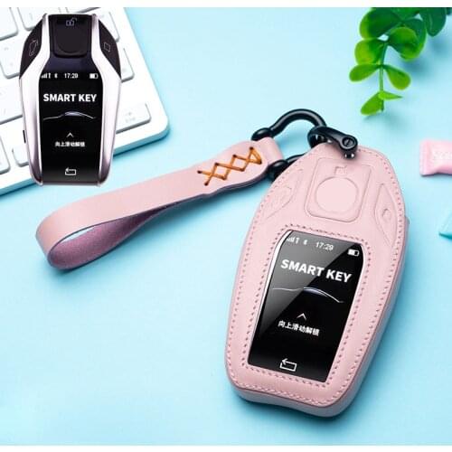 Genuine Leather Car Key Cover Case For BMW 7 Series I12 730 740 750 760 G11 G12 G20 6 Series GT 5 Series 530i X3 Display Key
