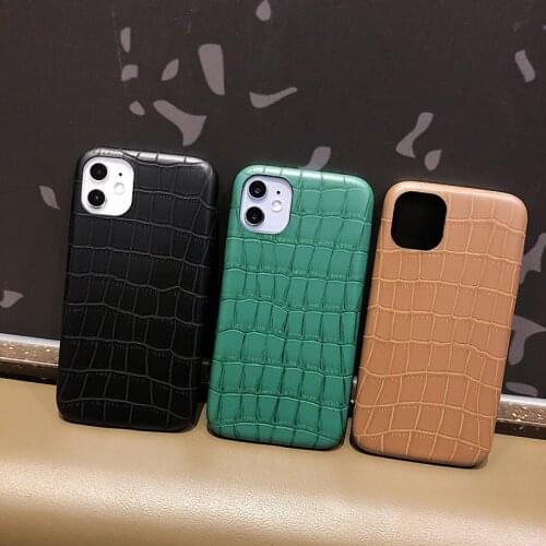 For iPhone 11 Pro Case Luxury PU Leather Phone Case For iphone 11 Pro Max X XR XS Max SE 2020 Back Shell Crocodile Texture