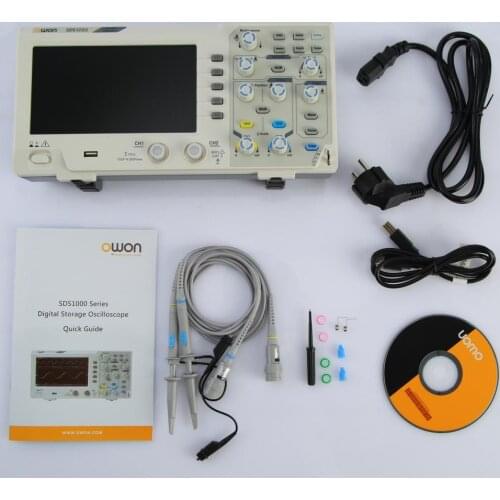 OWON SDS1202 Oscilloscope Digital Dual Channel Storage 200MHz 1GS/s USB Oscilloscope Testing PC Oscilloscope EU/US/UK
