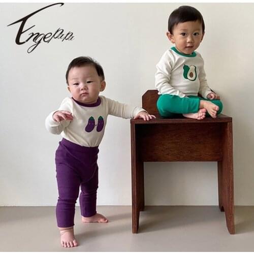 Engepapa Printing Fruit Baby Suit Long Sleeves Shirt+Pants 2PCS Infant Boy Girl Cute Set Autumn Cotton Soft Childrens Clothes