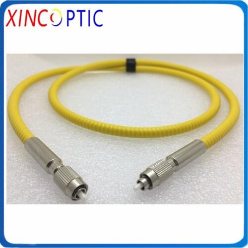 FC/SMA905/ST/SC-FC Ceramic Ferrule 100um MM SX (VIS spectrum~200-1100nm,~0.22NA),1M,7.0mm Yellow Armored Silica Fiber Patch Cord