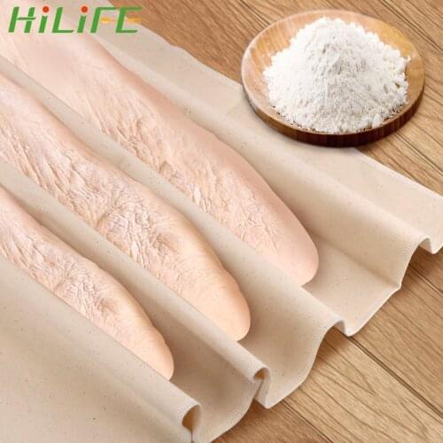 HILIFE Baking Mat Linen Fermented Cloth Pastry Bakers Couche Proofing Cloth Dough Bakers Pans Proving Bread Baguette Flax Cloth