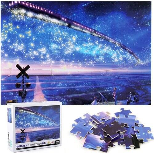 JINLETONG 1000PCS Star train Jigsaw Puzzle Adults Kids, Large Intellectual Educational Game, Art Project for Home Wall Decor