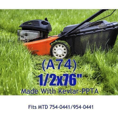 Make with Kevlar Lawn Mower Belt 1/2x76" (A74) Triangle Belt Replacement V-belt For MTD MKFLGBB2-A74R19 754-0441 954-0441