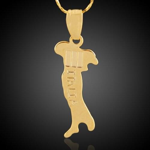 Classic Copper Titanium Alloy Italy Map Pendent Necklace Italia Maps Necklace for Women Men Girls Collar Jewelry Gift 2021 Trend