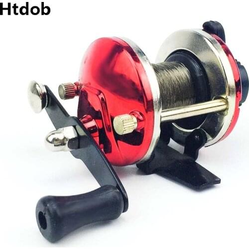 MiHtdob Metal Bait Casting Spinning Boat Ice Fishing Reel Fish Water Wheel Baitcast Roller Coil with 50M Wire Fishing Supplies