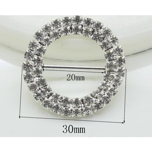 Fashion 10pc 30mm Round stunning clear Rhinestone Buckles Invited to the Wedding Rbbon Rlider,DIY decoration shiny Belts buckle