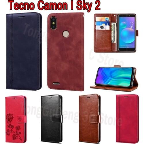 Fashion Pattern Flip Cover For Tecno Camon I Sky 2 Case Leather Wallet Phone Protective Shell Book Case For Camon I Sky2 Hoesje