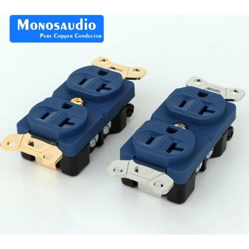 Monosaudio DP-2(G)/DP-2(R) pure copper gold plated Duplex Wall AC Power Receptacles wall outlet US AC power distributor socket