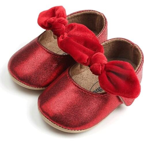 2019 NEW Cute Babies Bowknot Shoes Walking Trainer Infant Boy Toddler Kids Baby Anti-slip Soft Sole Princess PU Leather Shoes