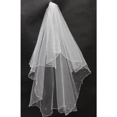 Princessally Wedding Veil New White Ivory Lace Bling Appliques Bridal Veil Tulle Fashion Real Picture Wedding Accessories