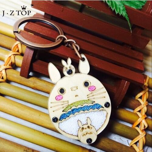 New Fashion Cute Animal galesaur Handmade Wood Key Chains owls Key Ring For lady Girl Gift Keychain wholesale Chinchilla keycha
