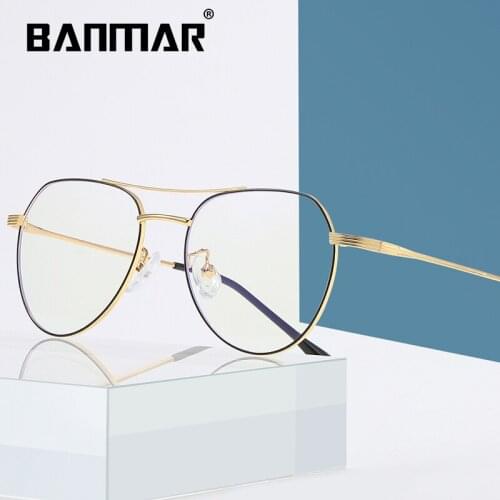 BANMAR Anti Blue Light Glasses Women Retro Cat Eye Eyewear Men Myopia Optical Alloy Frame Computer Goggles Gaming Gafas A2115