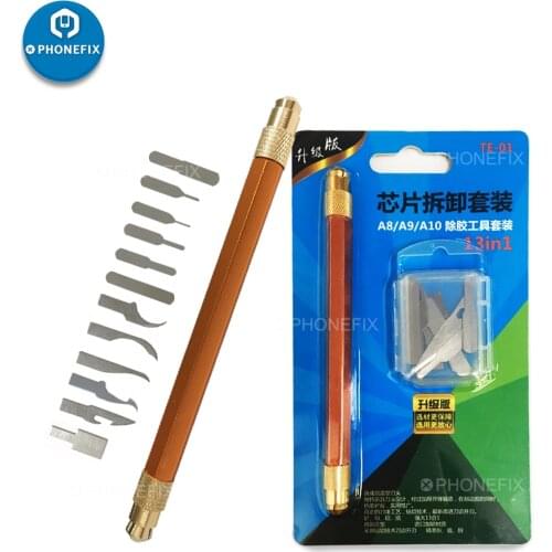 CPU PCB Scalpel BGA Repair Blade Set NAND Glue Remove Graver Cleaning Knife Pry Tools Kit for A8 A9 A10 A11 IC Chip Repair