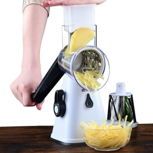 Vegetable Slicer Manual Kitchen Accessories Vegetable Chopper 3 in 1 Round Grater Cutter Potato Spiralizer Home Gadget Tool Item