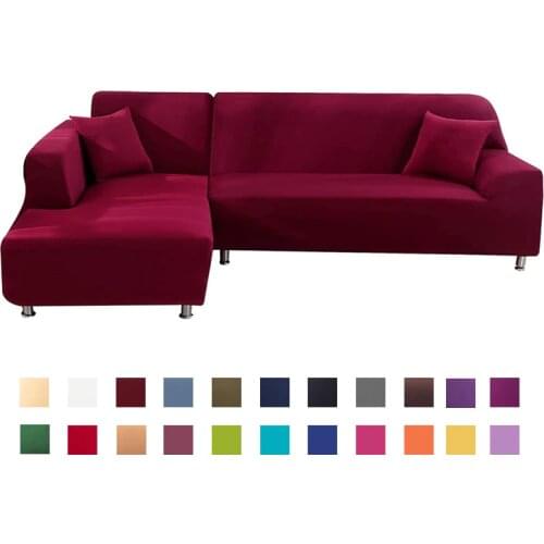 Grey Color Tight Wrap Sofa Cover Elastic Needs Order 2 Pieces Sofa Cover If L-style Sectional Corner Sofa capa de sofa