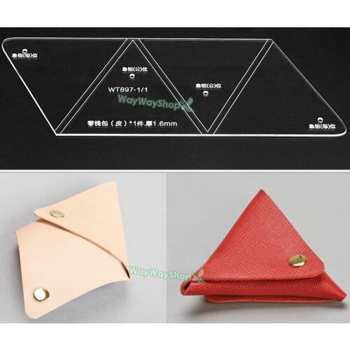 Acrylic Leather templates DIY unisex tools 897 MODEL To make Triangles Coin Purse