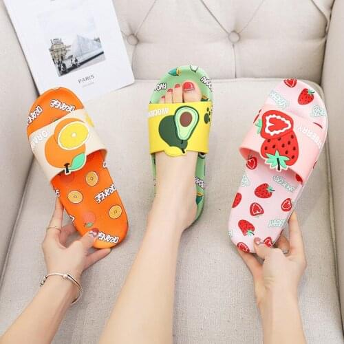 New Female Summer Slippers Cute Girly-heart Sweet Flat-with Solid Casual Beach Ladies Bathroom Slides Indoor Women Home Sandals