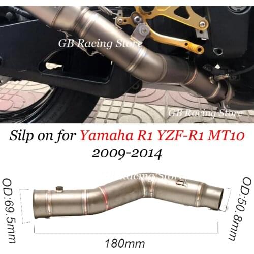 Silp on for Yamaha R1 YZF-R1 MT10 2009 2010 2011 2012 2013 2014 Motorcycle Middle Link Pipe Exhaust Without Muffler Tube Side