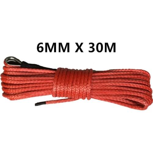 Free Shipping 6mm x 30m synthetic winch lines uhmwpe cable plasma rope with sheath car accessories