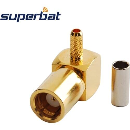 Superbat 75 Ohm SMB Jack Right Angle Crimp Attachment for RG316 RG174 LMR100 Jumper Cable with SMA Connector