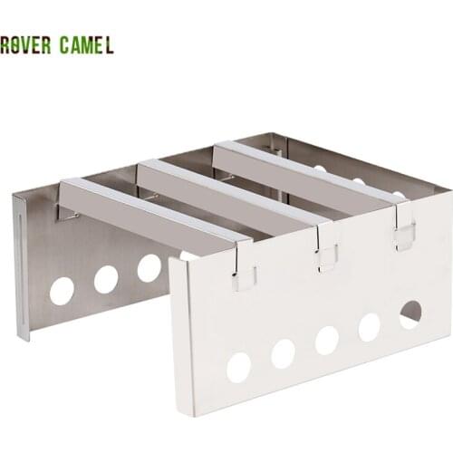 Rover Camel Outdoor Wood Stove folded Stove Backpacking Portable Outdoor Cooking Stainless Steel mini travel stove