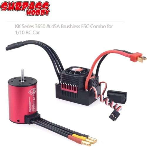 SURPASS HOBBY Waterproof 3650 1650KV 2050KV 2300KV 3100KV Brushless Motor w/ 45A ESC for 1/10 RC GTR Monster Truck Buggy Car