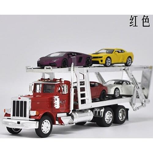 Welly Die-cast 1:32 Scale Alloy Benz Truck Car Transporter Construction Truck Trailer Metal Alloy Vehicle Model Collectible Toys