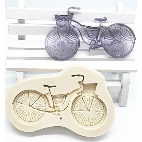 XiaoXiang Bicycle Silicone Mold Wedding Cake Decorating Tools Fondant Chocolate Clay Molds For Baking Resin Molds M2039