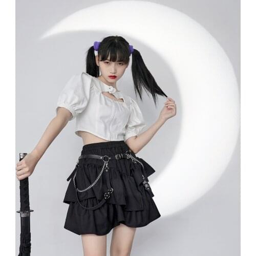 New Gothic Harajuku Cake Skirts Black Fashion Sweet Girl Punk High Waist Mini Kawaii Short Skirts Cool Girls