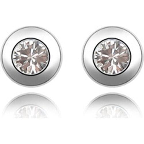 11 Colors Real Austrian Crystals White Gold Color Brand Stud earrings for women Fashion New Sale Hot 82341Crystal