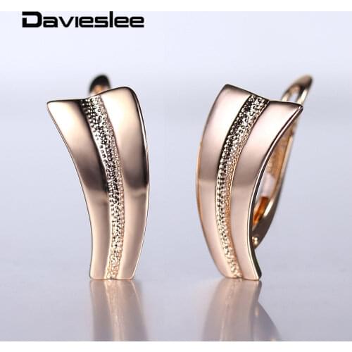 Drop Earrings for Women 585 Rose Gold Earrings Simple Elegant Geometric Fashion Wedding Party Jewelry Gifts LGE281