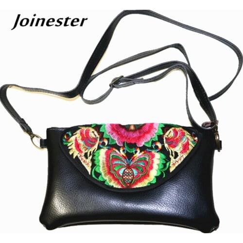 Ethnic Flower Embroidery Women Purse Hand Clutch Phone Bag Card Coin Holder Shoulder Bag Ladies Sling Bag Long Slim Wallet
