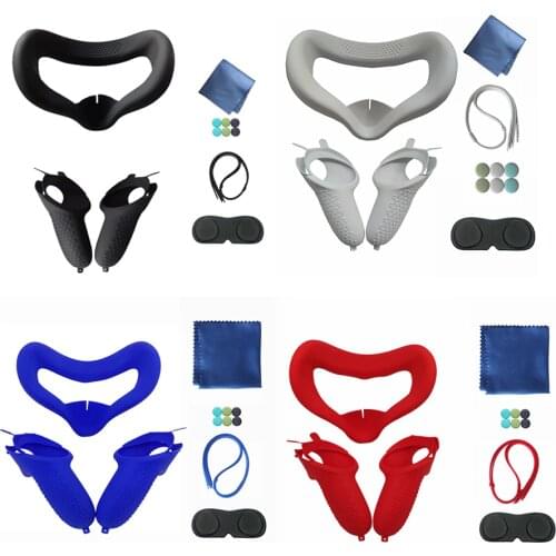 1 Set Of Lens Cover, Silicone Face pad, Controller Adjustable Hand Strap + Thumb Sleeve, protective Accessory For Oculus Quest 2