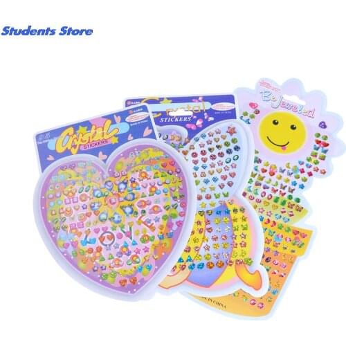 1Sheet Crystal Stickers Earring Cartoon Reward Wonderful Kindergarten Face Stickers Children Ear Reward Stick Boy Girl Stickers