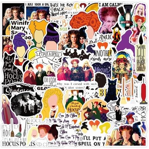 50PCS Horror Devil Witch Graffiti Stickers DIY Car Skateboard Travel Luggage Guitar Laptop Waterproof Decal Sticker Kid Toys