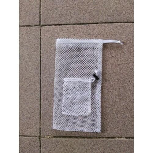 100pcs white mesh jewelry bag gift drawstring bag custom gift pouch size 10*5 inch 1 drawstring with spring buckle free shipping