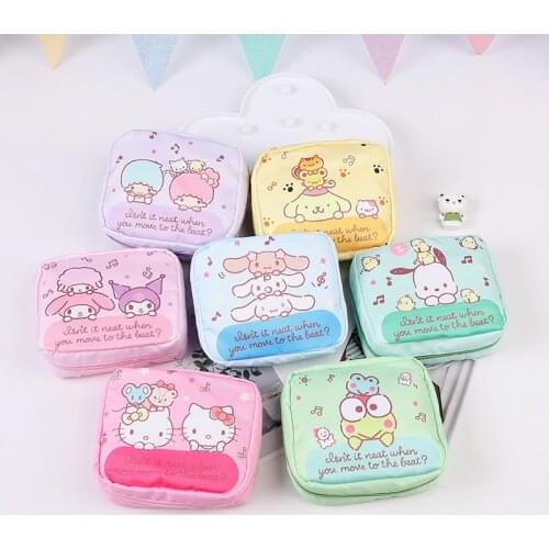 12Cm Kawaii Sanrioed Hellokt Mymelody Purin Cinnamoroll Littletwinstars Carrying Bags and Small Storage Bags for Girls