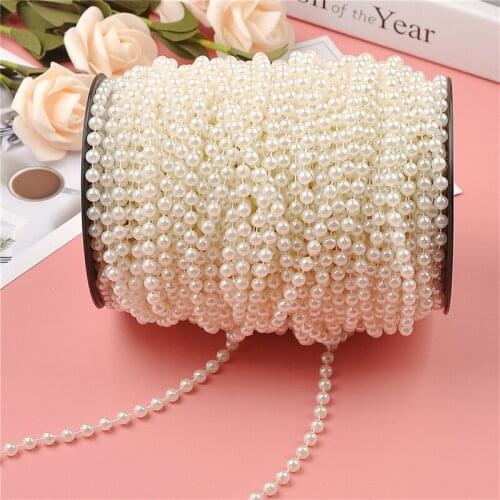 5meter/roll Artificial Pearls Beads Chain Garland Wedding Party Decoration Wedding Dress Costume Applique Craft Accessories