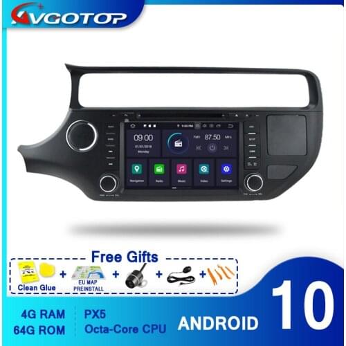 AVGOTOP Android 10 4GB+64GB CAR DVD PLAYER for KIA RIO 2015 Auto Radio IPS HD Screen NAVIGATION