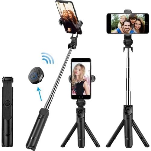 Bluetooth-compatible Wireless Selfie Stick Mini Tripod Extendable Monopod with fill light Remote shutter For IOS Android phone