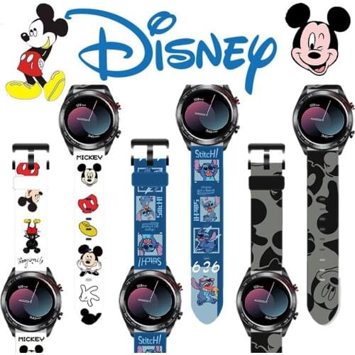 20mm 22mm Anime Disney Mickey Stitch Bracelet Strap for Samsung Glory Huawei GT2 Smart Cool Cartoon Star Delu Watch Wristband